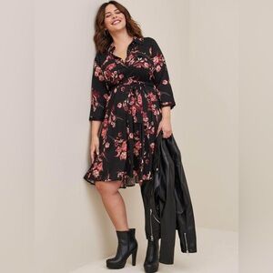 Torrid Mini Challis Shirt Dress